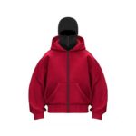 Men's Zip-Up Hoodie Double-Hood Masked Zip-Up Hoodie