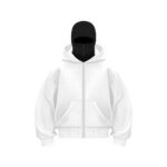 Men's Zip-Up Hoodie Double-Hood Masked Zip-Up Hoodie