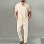 Short-sleeve polo shirt set Waffle-Knit Polo Set