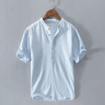 Short-sleeved shirt Short-Sleeve Linen-Cotton Shirt