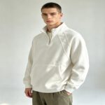Men's stand-collar zip-up top Stand-Collar Paneled Zip-Up