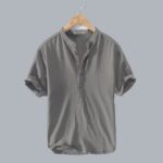 Short-sleeved shirt Short-Sleeve Linen-Cotton Shirt