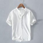Short-sleeved shirt Short-Sleeve Linen-Cotton Shirt