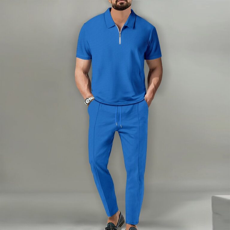 Short-sleeve polo shirt set Waffle-Knit Polo Set