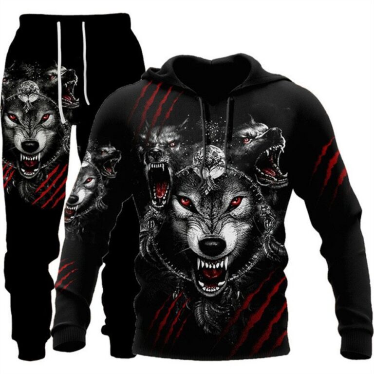 Digital-print sweatshirt and sweatpants set 3D Digital-Print Hoodie Set