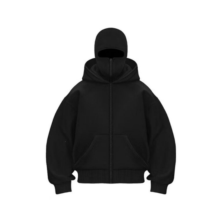 Men's Zip-Up Hoodie Double-Hood Masked Zip-Up Hoodie